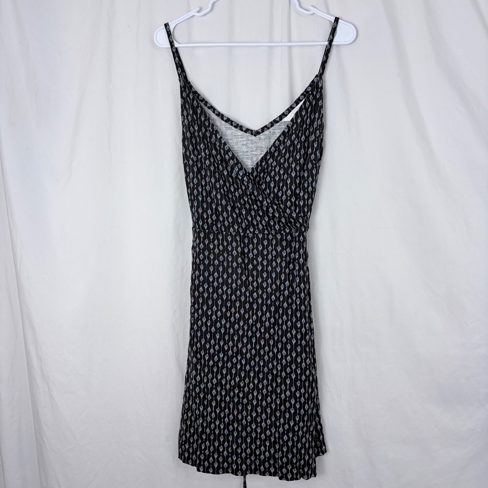 H&M Basics Sleeveless Wrap Dress Geometric Ikat Print‎ Women's Size M